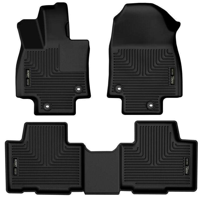Toyota Grand Highlander Floor Liners - Front + 2nd Seat - Husky Liners - WeatherBeater - Black - 2024+